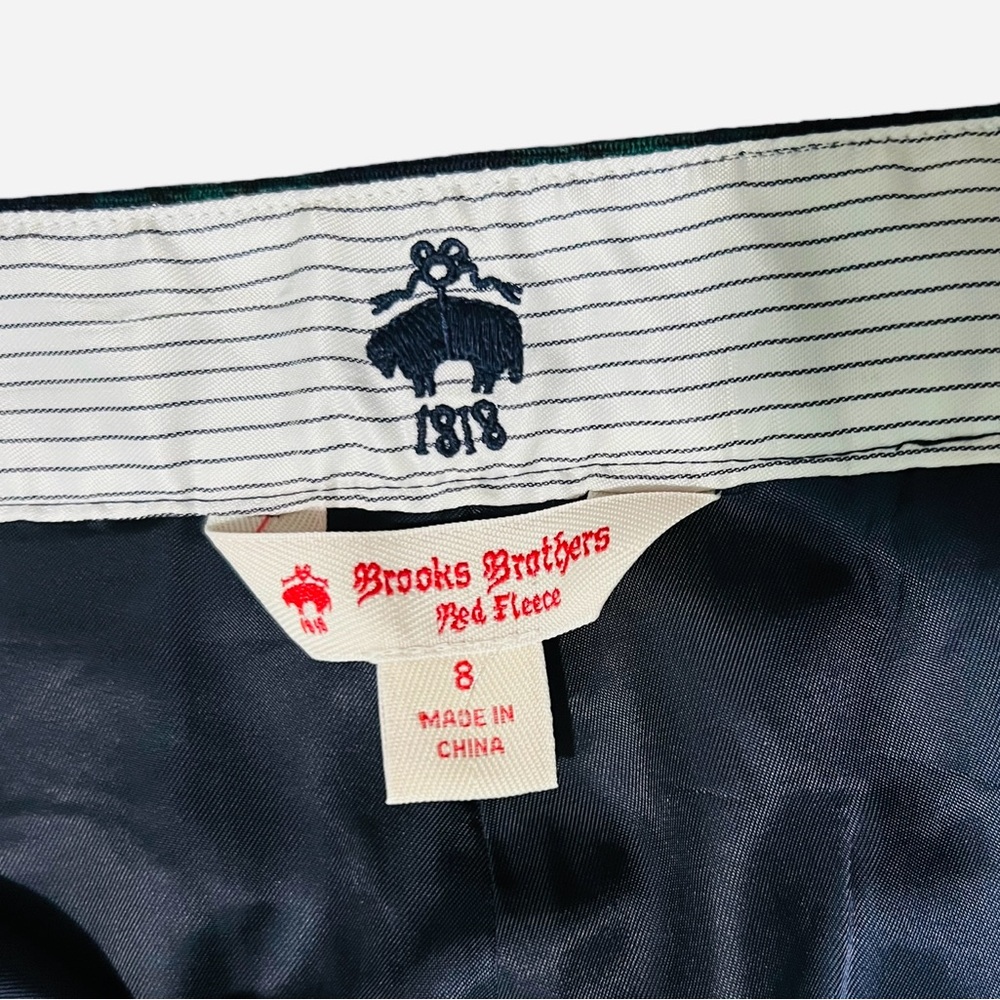 Brooks Brothers Red Fleece 100% Wool Blue and Green Checkered Pants Size 8 - Picture 5 of 12